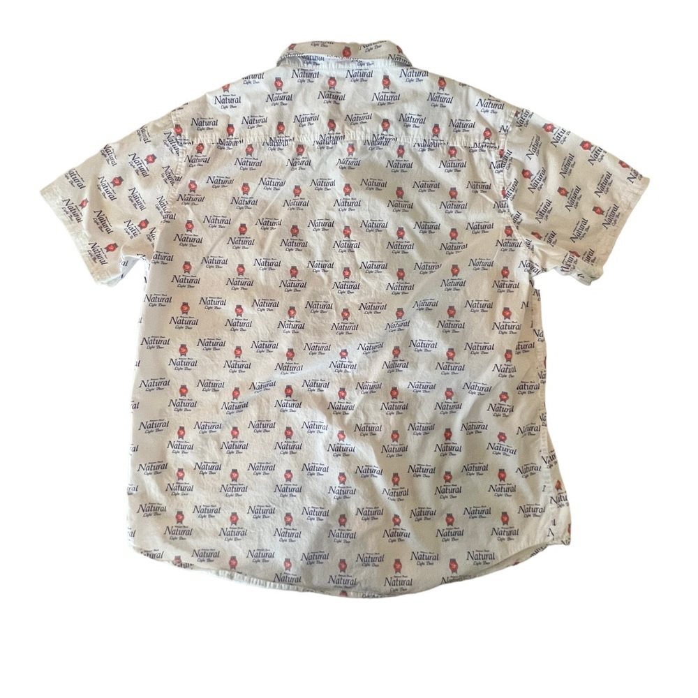 Natural Light Beer Short Sleeve Button Down Shirt Size XL - Picture 2 of 5